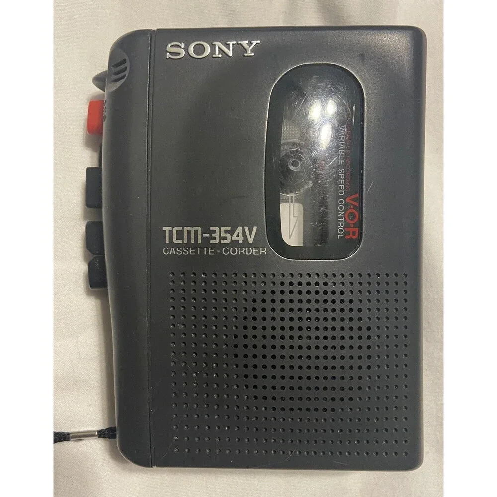 Sony Walkman TCM-354V RECORDER Stereo Tape Player VOR Speed Control Tested Works